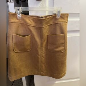 Loft Tan Suede Mini Skirt